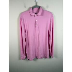 IBKUL Polo Shirt Medium Pink Long Sleeve UPF 50 Golf Performance
